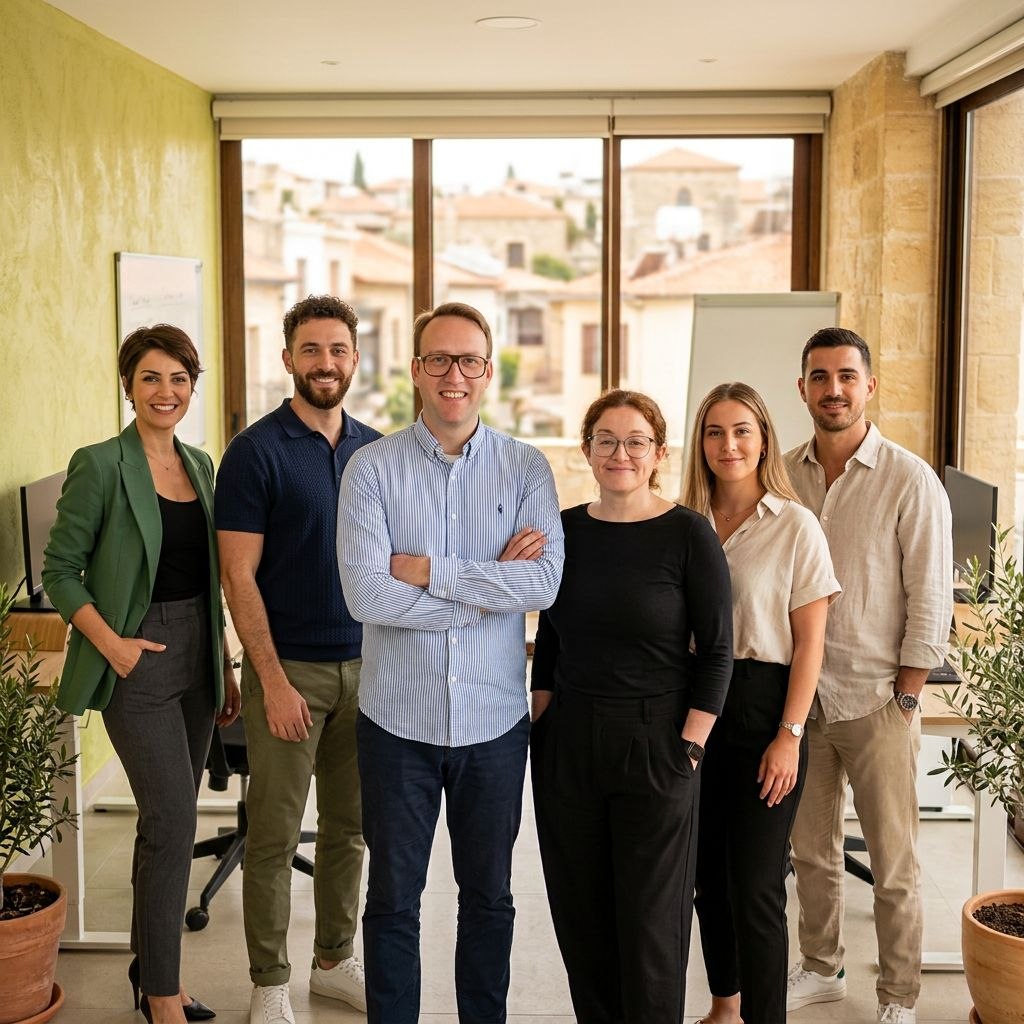 Team in einem Büro auf Zypern